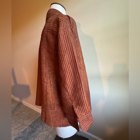 Burnt Orange Coldwater Creek Button Down Blouse - Picture 4 of 6